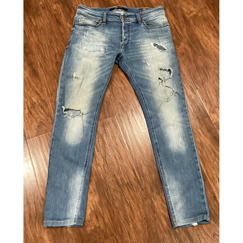 Diesel DNA Jeans Men's 32X32 Tepphar  Gray Distressed Stretch Denim